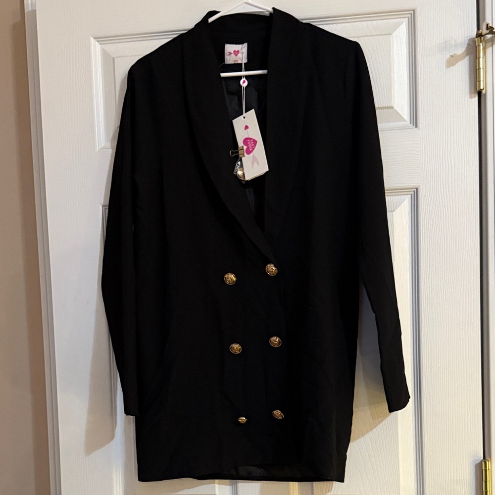 NWT. Black blazer dress. Size M